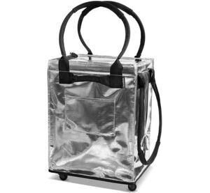 NIB Clevermade Foldable Tote Bag on Wheels SILVER 18" x 14" x 24" Holds 75 lb